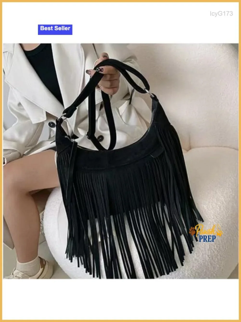 Women Vegan Suede Fringe Crossbody Hobo Bag Tassel Shoulder Purse Boho